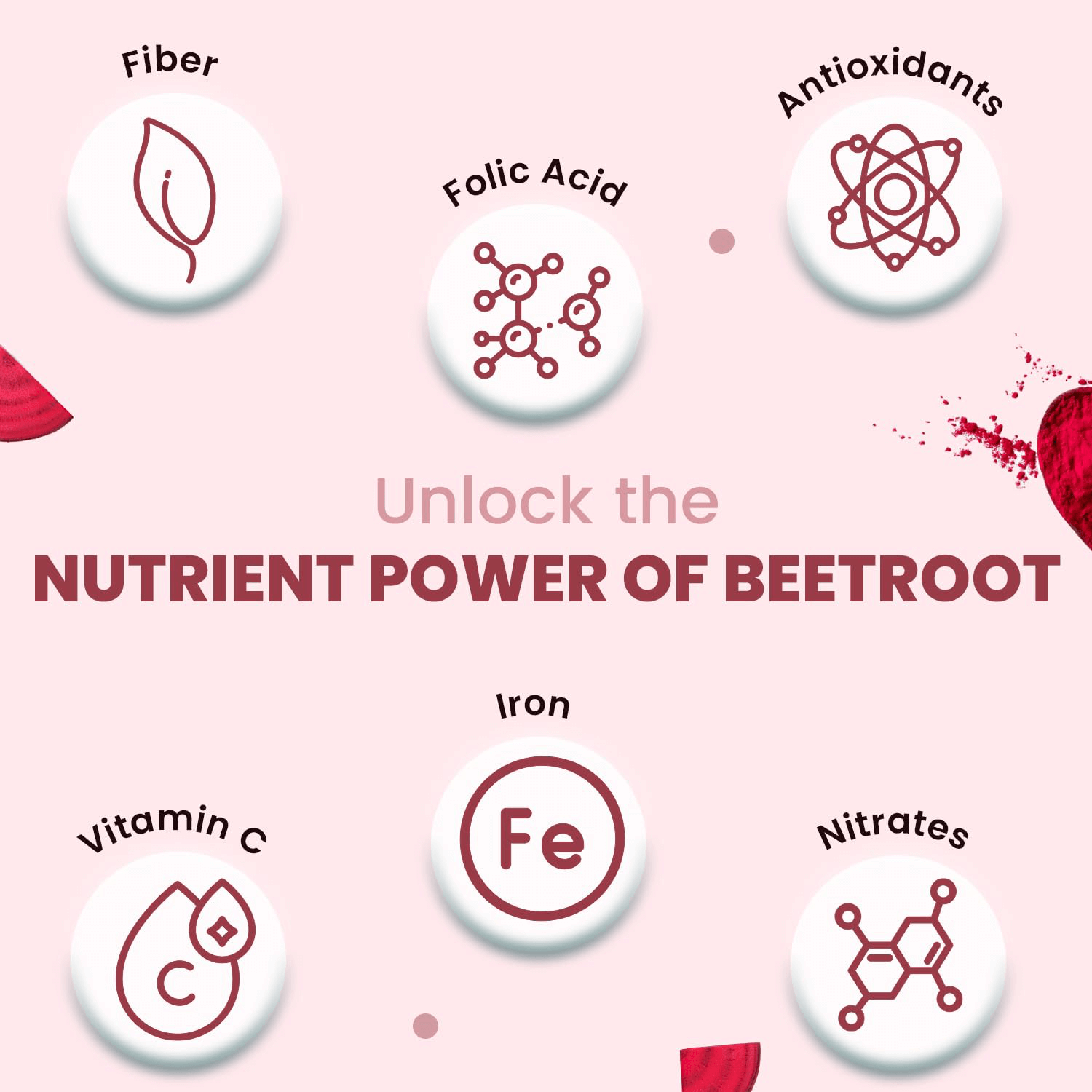 Vedahillz Herbal Beetroot Powder Made from Carefully Selected Beetroot